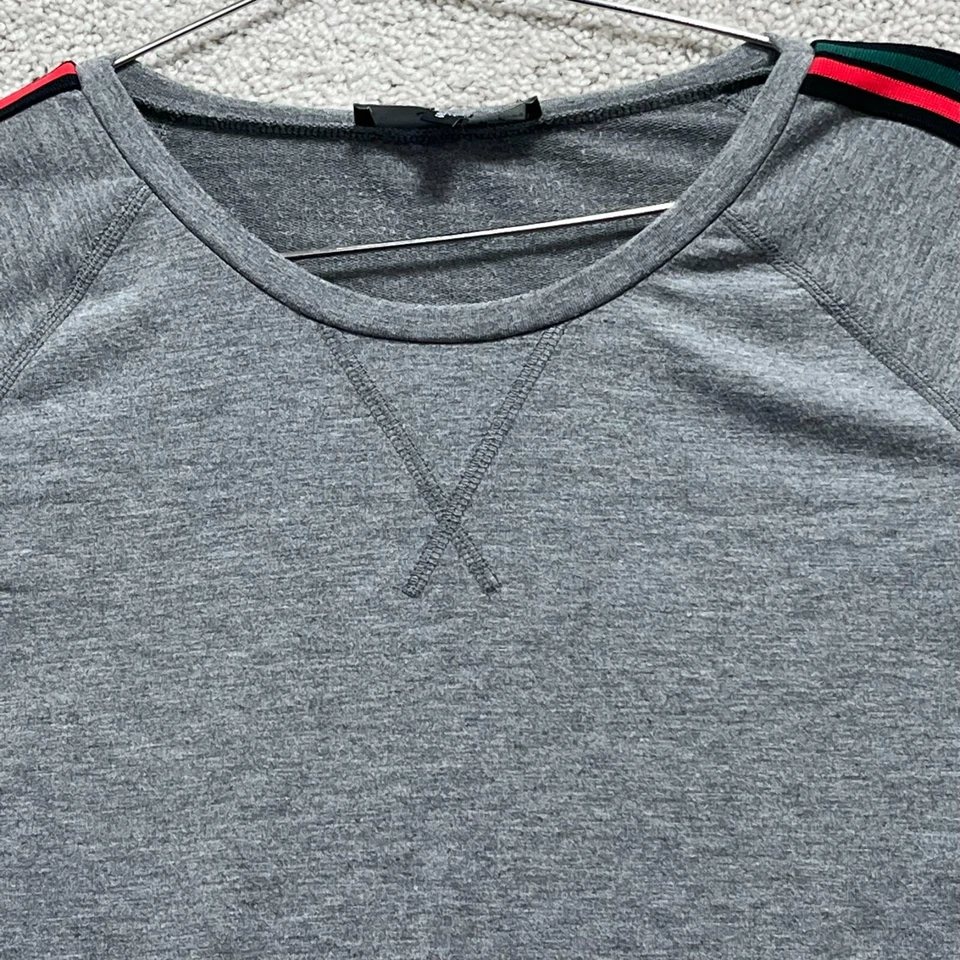 Sudadera Gottex Mujer Pequeña Gris Recortada Manga Larga Cuello Redondo Pullover Foto 2 de 4