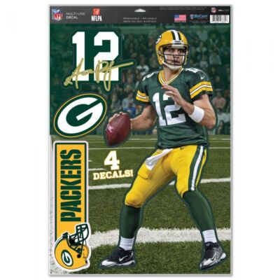 AARON RODGERS GREEN BAY PACKERS MULTI-USE DECALS 11''X17'' LIKE A FATHEAD NFL