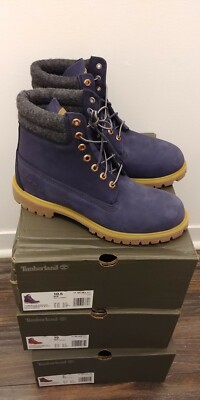 Timberland Premium 6 Inch Waterproof Navy Nubuck Boots A1ZKJ Mens
