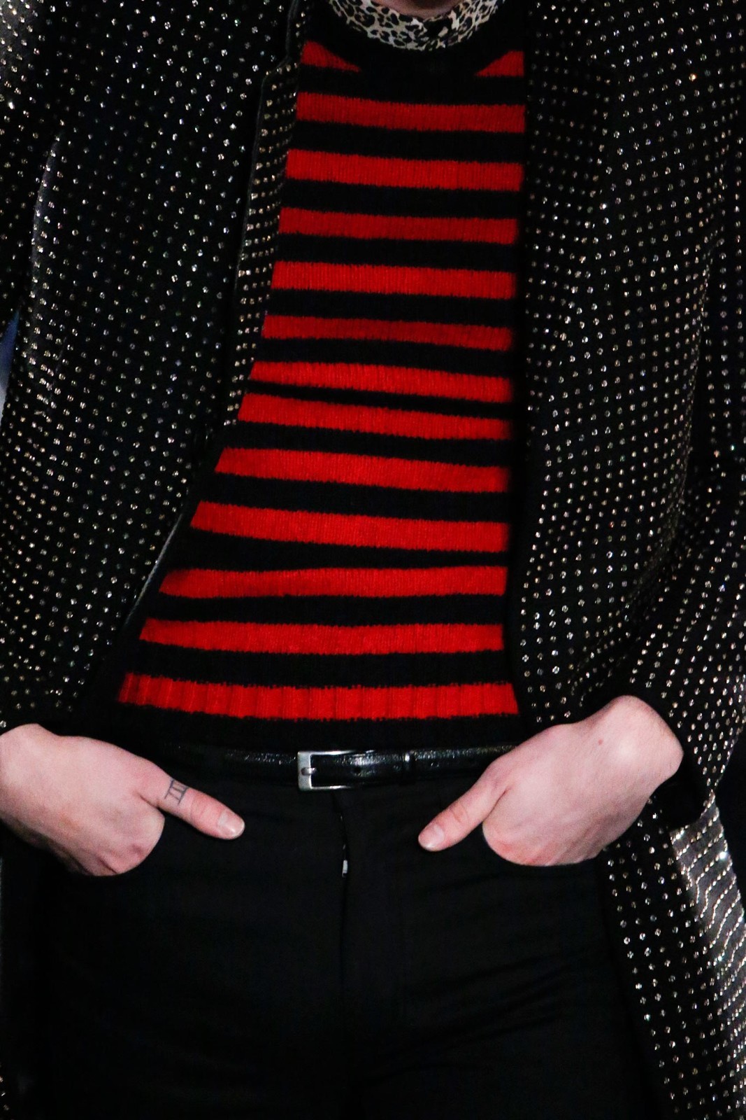 ️ Maglione girocollo originale SAINT LAURENT Paris A RIGHE 100% LANA lavorato a maglia XS S