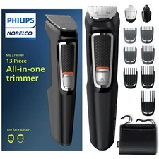 Philips Norelco Multi Groomer 3000, 13-Piece Men’s Grooming Kit Beard, Face Nose