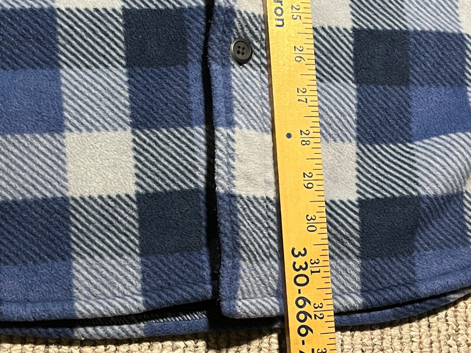 Anchorage Expedition L/S Shirt Jacket Mens M Blue Plaid Fleece Lined Flannel