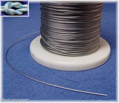 100 METER Edelstahlseil 0,8 mm Niro Drahtseil, flexible Ausführung 7x7, AISI 316