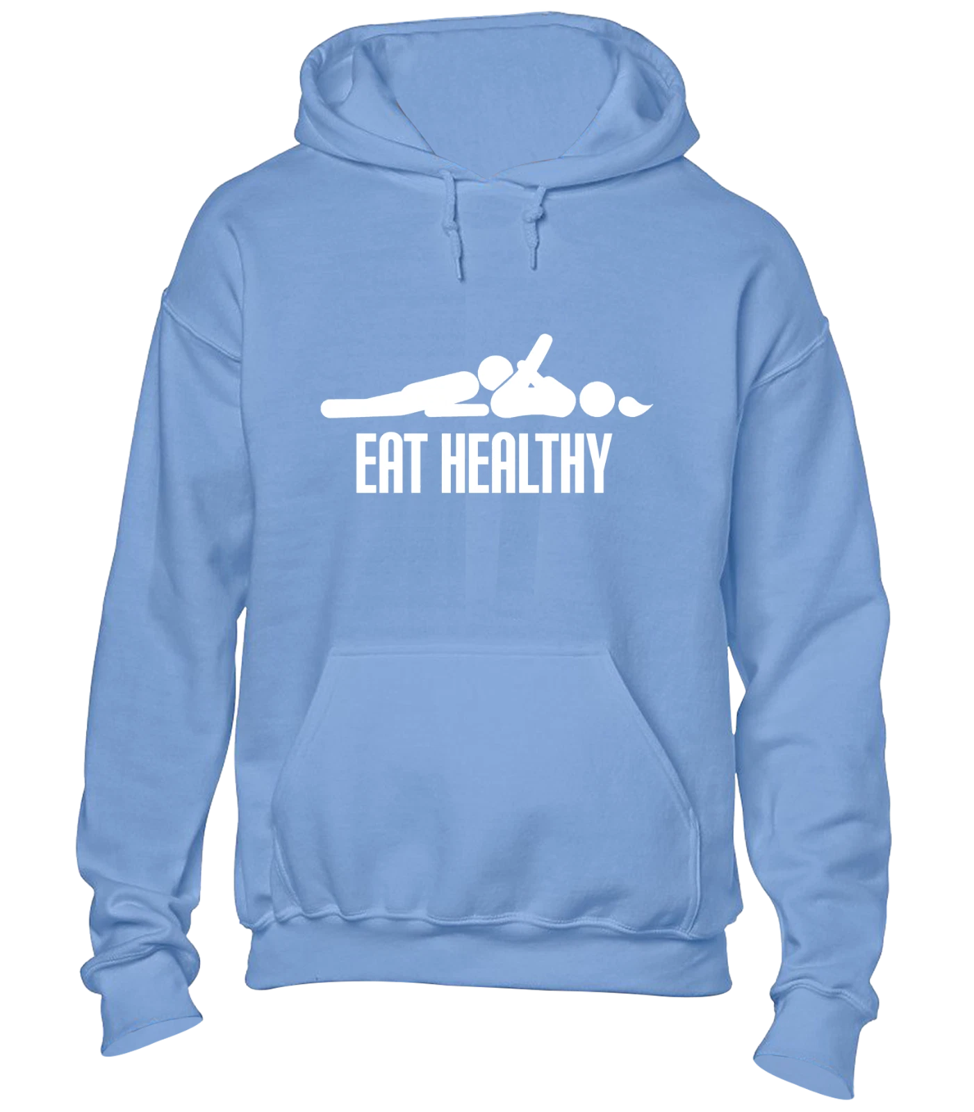 RHUDE FELPA CON CAPPUCCIO EAT HEALTHY FELPA DIVERTENTE SCHERZO RUDE DESIGN CARTONE ANIMATO TOP REGALO FANTASTICO