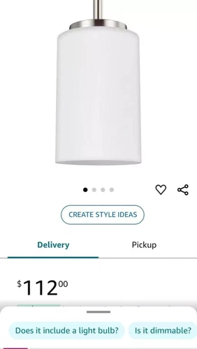 One Light Mini-Pendant In Brushed Nickel By Generation Lighting, Oslo Collection - Picture 3 of 3