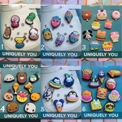 Crocs Handmade jibbitz 5-10pc Kawaii animal Food shoe charms set