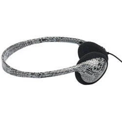 Urbanz SNAKZ Grey Black Snake Print Over Ear Headphones - Image 2 of 4