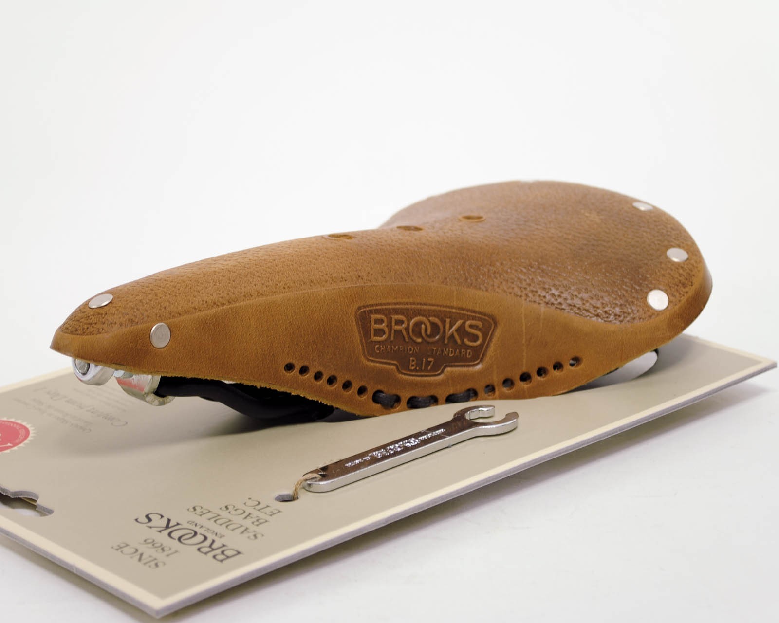 Brooks B17 Preaged Tan Bicycle Saddle w/ Laces & Black Steel Rail