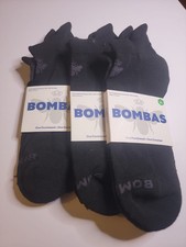 Bombas Lot Of 3 Antimicrobial Black Ankle Socks Mens Size XL New.