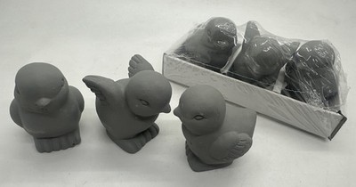 Set of 2 3-Pack Cement Birds - Chicks - Easter 2023 Horizon Group NEW