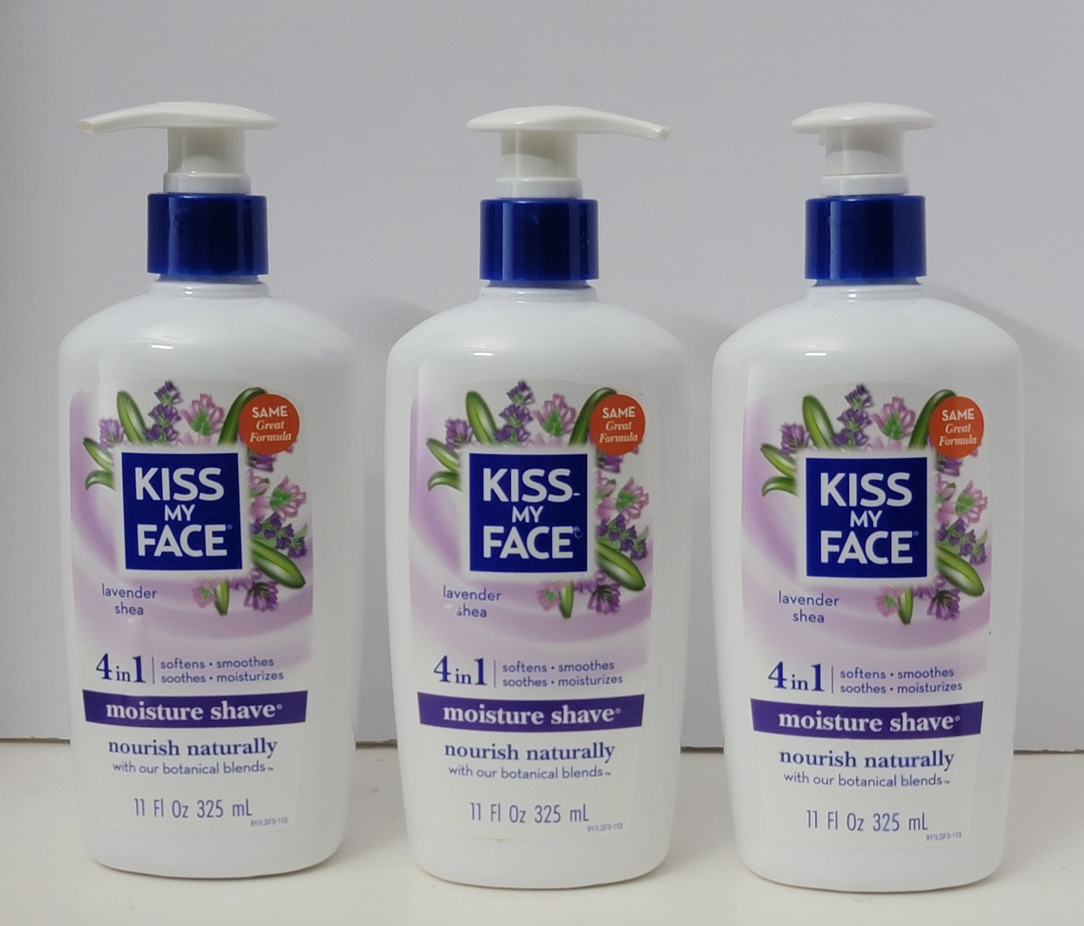 3 pk KISS MY FACE MOISTURE SHAVE Nourish Naturally 11 fl oz 
