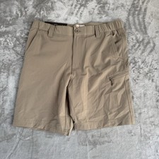 Weatherproof Vintage Men's Tech Short Regular Fit UPF 50 Stretch fabric Tan 32