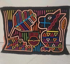 Mola,a textile art form made by the Kuna women of Panama Lot Of 3 collected 1974