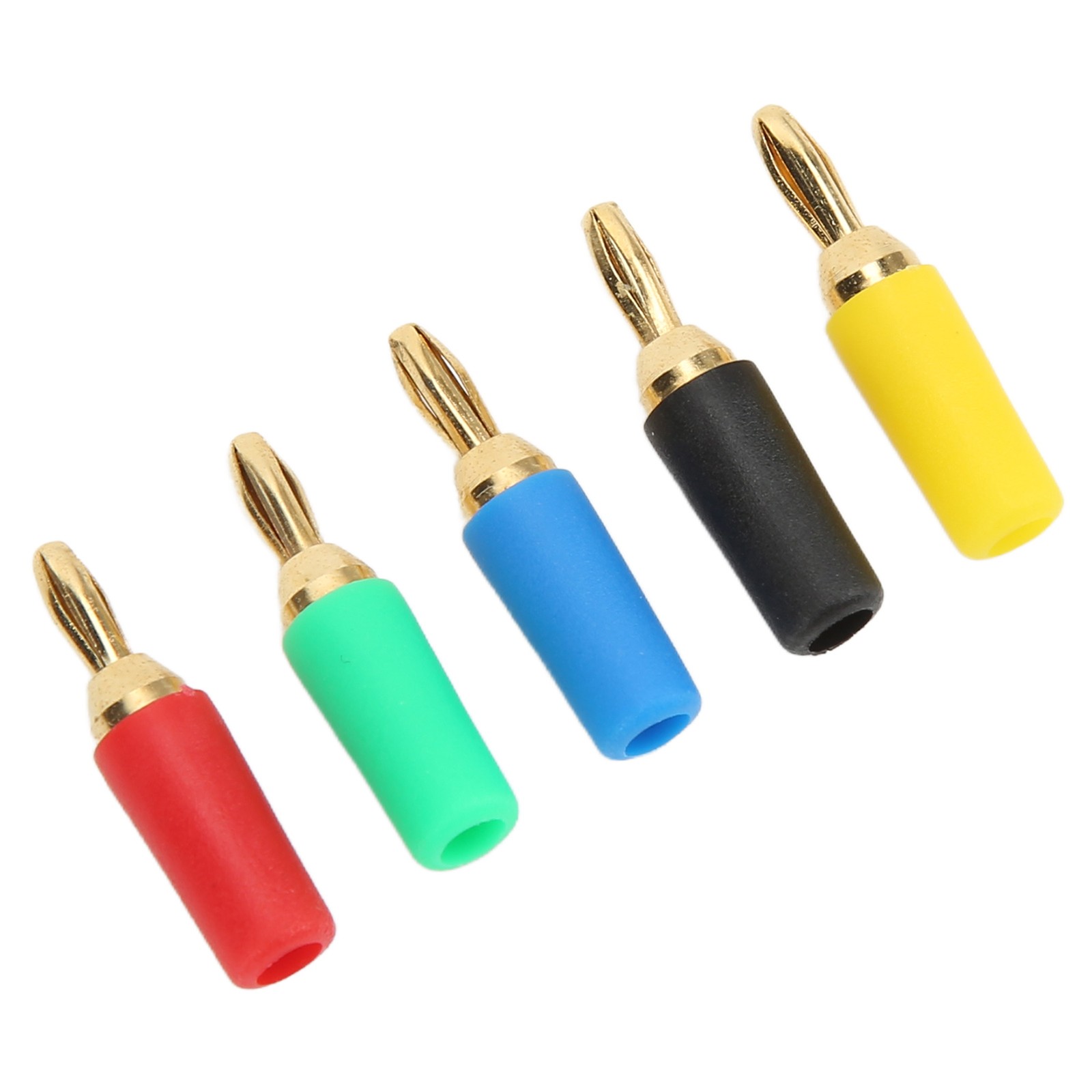2set Banana Plug 2.5mm/0.1in 4 Leaf Type 5 Color Screwed Welded Fixing Brass Gol
