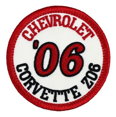 2006 Chevrolet Corvette Z06 Embroidered Patch Ivory/Dark Red Iron-On Sew-On Hat