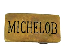Michelob Belt Buckle Vintage Solid Brass 4019 Buckle 1.75"x 3.5" Fits 1.75" Belt