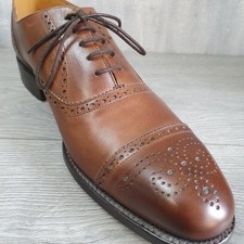 Herring Shoes Brogues Size UK 8.5 EU 42.5 Lambeth II Brown Leather Sole RRP £275