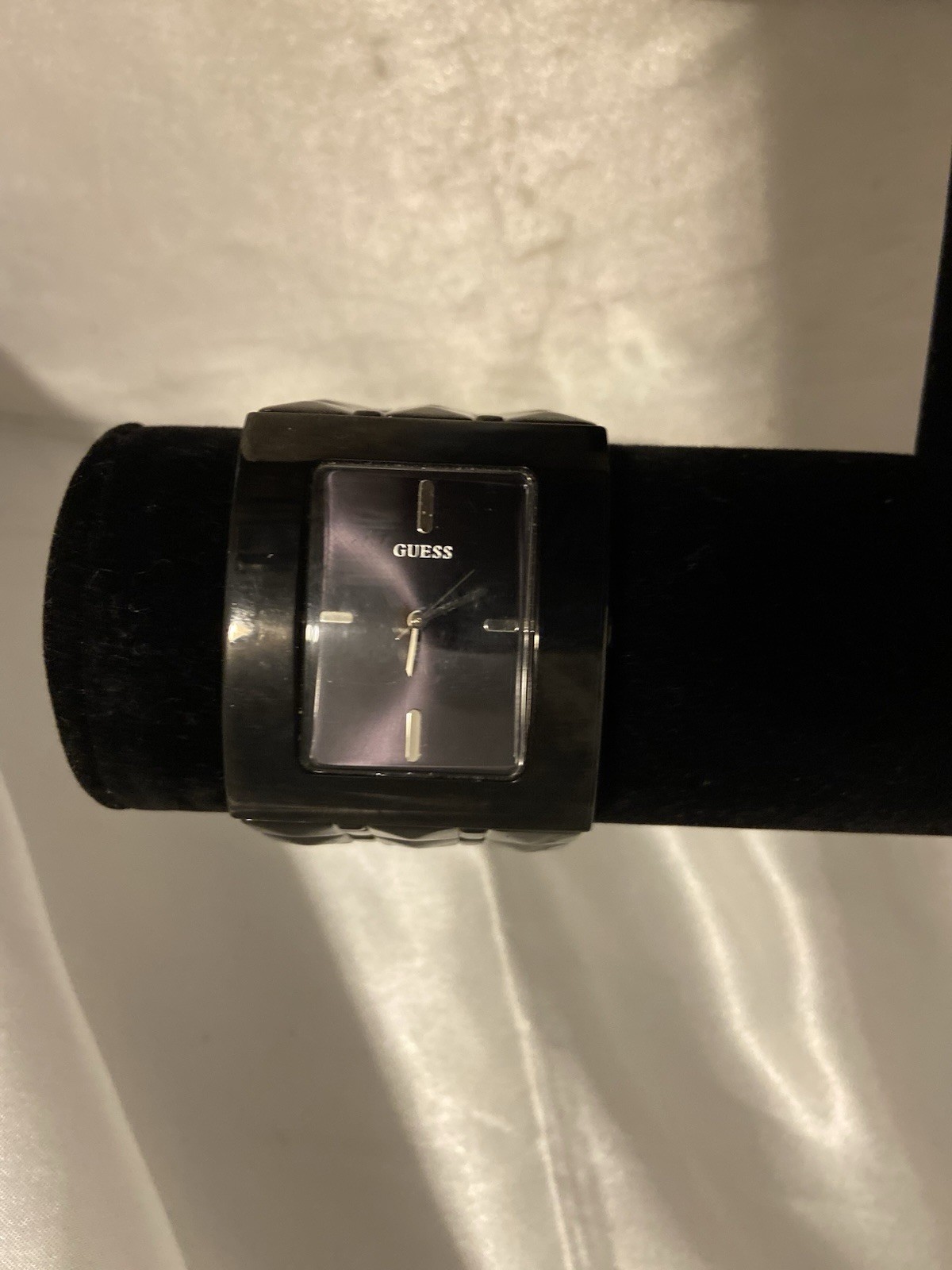 Vintage GUESS Black Studdeded Rectangular Metal W… - image 11