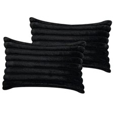 12x20 Throw Pillow Covers Set of 2, Decorative Faux 20" x 12" Pack of 2 Black