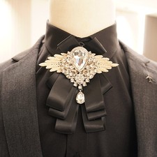 Pre-Tied Shirts Necktie Suit Rhinestone Bowtie Party Neckwear Collar Accessory