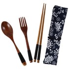 A Set Safe and Wooden Cutlery Set With Chopsticks Fork And Spoon