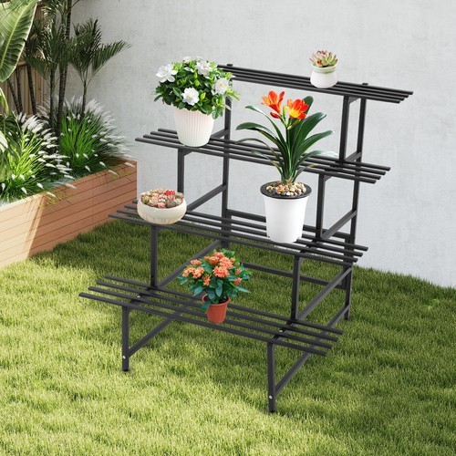 Metal Plant Stand Planter Display Shelf Flower Pot Rack Garden Display ...