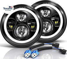 7 Inch LED Headlights round Halo Angel Eyes DRL Amber Turn Signal Lights H6024 L