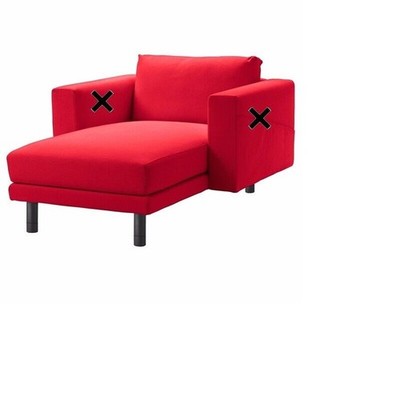 IKEA NORSBORG Chaiselongue Abschnitt Bezug - Finnsta rot 903.042.19