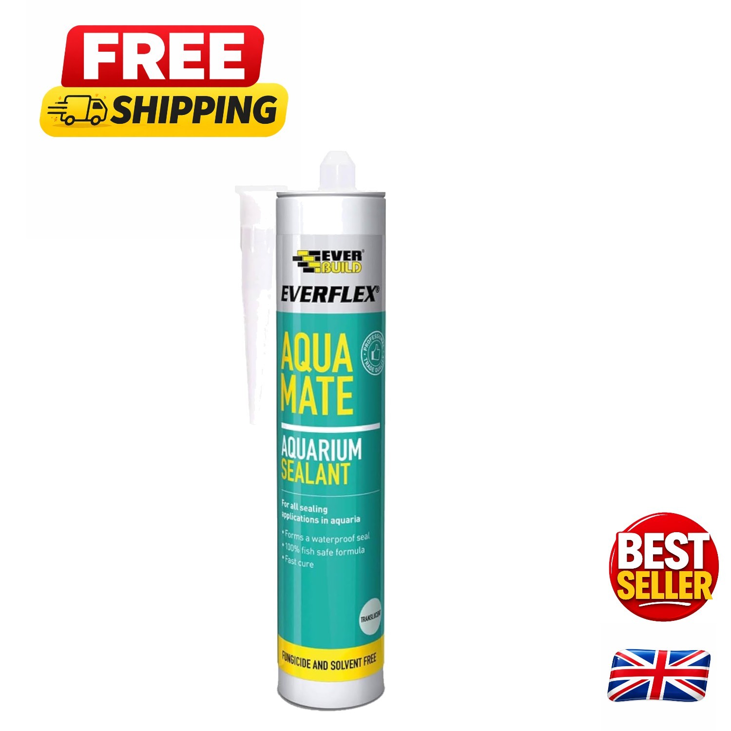 Aquarium Safe 295ml Silicone Sealant - Clear & Easy Application for Fish Tanks