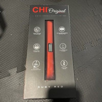 CHI Original Digital Ceramic Hairstyling Iron 1'' inch Ruby Red Dual 110/220v