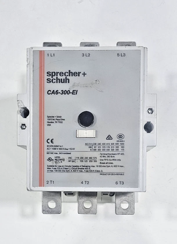 SPRECHER+SCHUH CA6-300-EI Used Working Motor Control Contactor