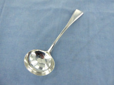 AN ANTIQUE STERLING SILVER, OLD ENGLISH SAUCE LADLE. LONDON 1838.