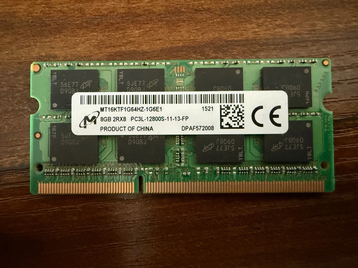 16 Go RAM Micron (2x8 Go) DDR3L-1600 PC3L-12800U – Mémoire Bureau – Occasion
