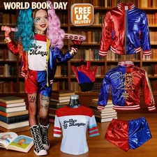 Suicide Squad Kids Harley Quinn Costume Girls Book Day Week Fancy Dress Outfit