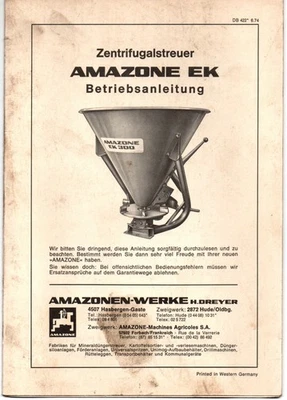 Betriebsanleitung Amazone Zentrifugalstreuer EK - Bild 1 von 2