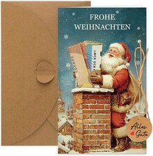 5 Weihnachtskarte Geldgeschenk Weihnachten, Weihnachtskarten Nostalgisch mit