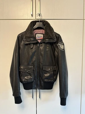 Blauer USA Lederjacke Gr L - Bild 1 von 4