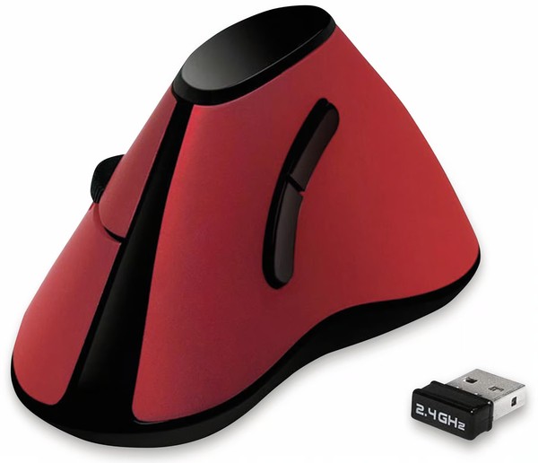 Logilink Ergonomic-Maus ID0159, Funk, Vertical, Rot-image