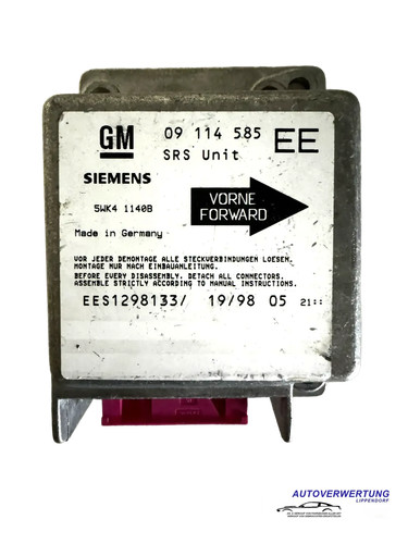 Original Airbag Steuergerät Airbagmodul für Opel Corsa B / 09114585 EE