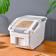 10KG Kitchen Rice Dispenser Storage Container with Lid Grain Pasta Sealed Dry
