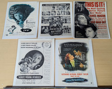 VTG 40s Noir Crime Thriller Movie Promo Print Ads Lot of 5