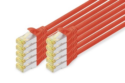 DIGITUS LAN cable Cat 6A - 1m - 10 pieces - RJ45 network cable - S/FTP shielded