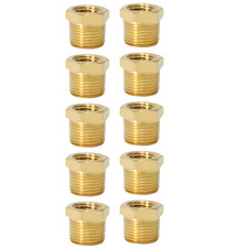 10 Pack XFITTING 3/8" Male x 1/4" Female NPT Hex Reducer Bushing, Lead Free