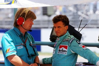 Jan Lammers March F1 right Charlie Moody March F1 Team Manager lef- Old Photo
