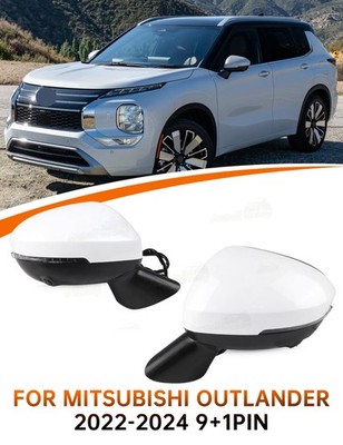 Pair Side Pearl White Mirror W/ Camera For Mitsubishi Outlander PHEV 2022-2024