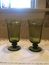 Lenox “Antique”  Iced Tea Glasses in Jade, Set Of 2, Perfect for Thanksgiving!