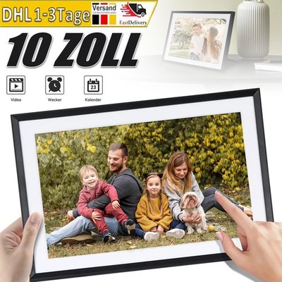 Digitaler Bilderrahmen 10,1Zoll IPS Display Touch, WIFI, Frameo 32GB, Schwarz