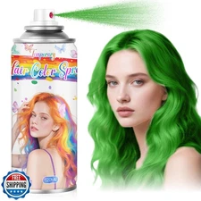 Green Temporary Hair Color Spray for Kids and Women- Washable Root Touch Up H