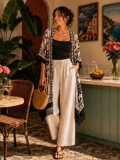 Free People Night Bird Burnout Black Tan Flor...