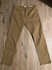 Flint And Tinder Men’s 32x31 Khaki Brown 5 Pocket Tapered Fit Twill Pants